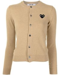 COMME DES GARÇONS PLAY - Embroidered-heart Button-up Cardigan - Lyst