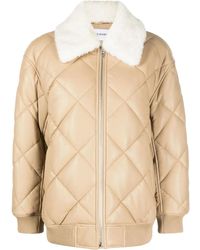 Stand Studio - Diamond-Quilted Faux-Leather Jacket - Lyst