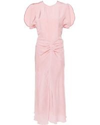 Victoria Beckham - Midi Dress Curled Waist - Lyst