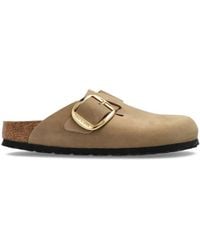 Birkenstock - Boston Big Buckle Suède Muiltjes - Lyst
