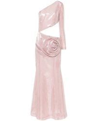 Jean Louis Sabaji - Floral-Detail Sequinned Dress - Lyst