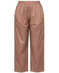 Apiece Apart - Elasticated-Pleated Cropped Trousers - Lyst