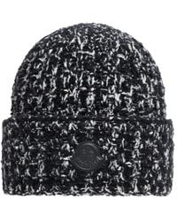 Moncler - Tweed-Beanie mit Logo-Patch - Lyst