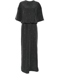 Alysi - Crystal-Embellished Short-Sleeve Maxi Dress - Lyst