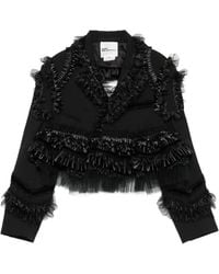 Noir Kei Ninomiya - Ruffled Tulle-Trim Jacket - Lyst