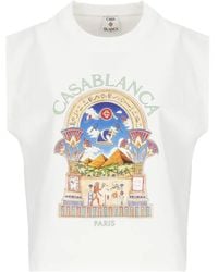 CASABLANCA - Egyptian L'Arche Graphic-Print Sleeveless T-Shirt - Lyst