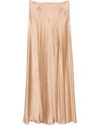Alberta Ferretti - Jupe En Satin À Coupe Longue - Lyst