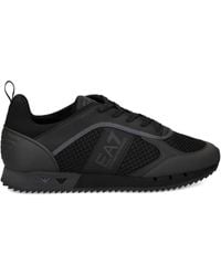 EA7 - Logo-Detail Mesh Sneakers - Lyst