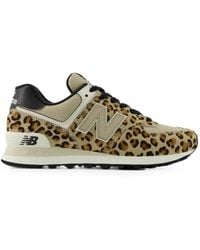 New Balance - 574 Leopard-Print Sneakers - Lyst