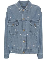 Golden Goose - Babette Floral-Embroidered Denim Jacket - Lyst