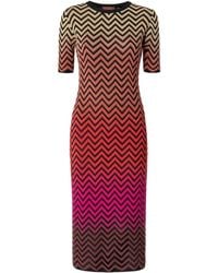 Missoni - Zigzag-Pattern Midi Dress - Lyst