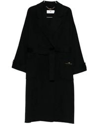 Elisabetta Franchi - Belted wool coat - Lyst