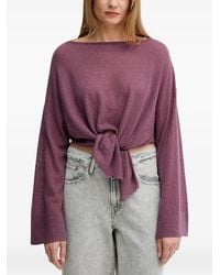 Benetton - Tie Detail Long-Sleeve Sweater - Lyst