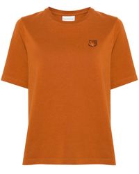Maison Kitsuné - Fox-patch Cotton T-shirt - Lyst