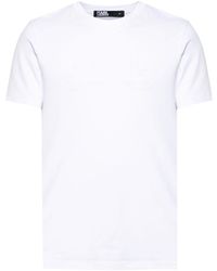 Karl Lagerfeld - T-Shirt mit gummiertem Logo - Lyst