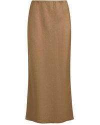 12 STOREEZ - Linnen Maxi-Rok - Lyst