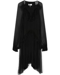 Nissa - Ruffle-Detail Silk Midi Dress - Lyst