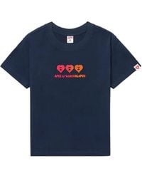 AAPE BY A BATHING AP - Heart-Motif Cotton T-Shirt - Lyst