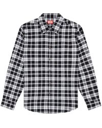 DIESEL - S-umbe-nw Checked Cotton Shirt - Lyst