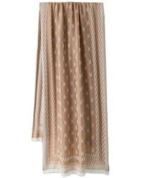 Moschino - Monogram-Pattern Fringed Wool Scarf - Lyst