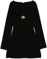 Cult Gaia - Flower-Embellished Long-Sleeve Mini Dress - Lyst