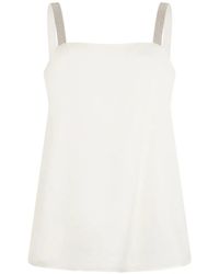 Fabiana Filippi - Rhinestone Straps Sleeveless Top - Lyst