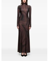 Atu Body Couture - Roll-Neck Print Maxi Dress - Lyst