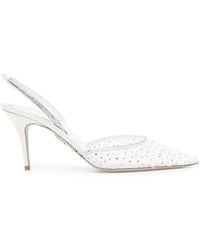 Rene Caovilla - Belle Crystal-Embellished Slingback Pumps - Lyst