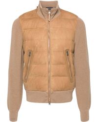Tom Ford - Brown Quilted Panelled Bomber Jacket - Lyst
