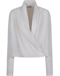 Alberta Ferretti - Wrap-Front Blouse - Lyst