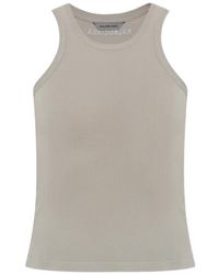 Balenciaga - Logo-Embroidered Ribbed-Knit Tank Top - Lyst