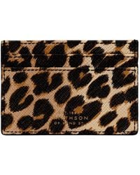 Smythson - Panama Leopard-Print Card Holder - Lyst