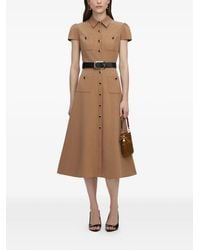 Self-Portrait - Button-Down Midi-Jurk Met Ceintuur - Lyst