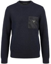 Prada - Logo-Plaque Zip-Pocket Sweater - Lyst