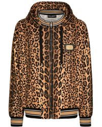 Dolce & Gabbana - Sudadera con capucha y estampado de leopardo - Lyst