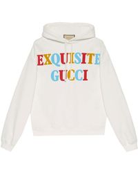 Gucci - Logo Cotton Hoodie - Lyst