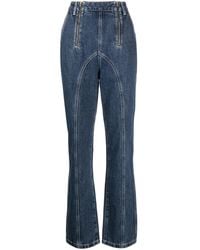 Self-Portrait - Straight Jeans With Contrasting Stitching - Lyst