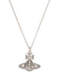 Vivienne Westwood Halskette mit Reichsapfel-Anhänger - Weiß