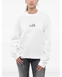 DSquared² - Icon Logo-Print Cotton Sweatshirt - Lyst