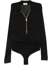 Elisabetta Franchi - Chain-Detail Long-Sleeve Bodysuit - Lyst