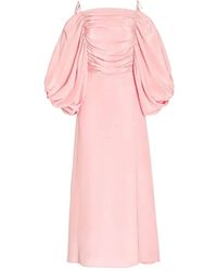 Rodarte - Off-Shoulder Silk Dress - Lyst