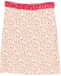 Prada - Minirock mit Blumen-Print - Lyst