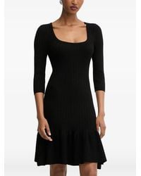 Morgan - Ribbed Ruffled Mini Dress - Lyst