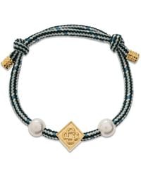 CASABLANCA - Pearl-Embellished Logo-Plaque Bracelet - Lyst