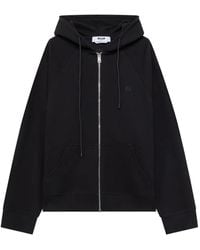 MSGM - Logo-Patch Zip-Up Hoodie - Lyst