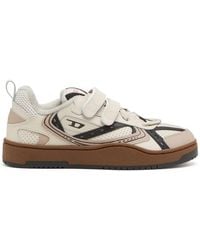 DIESEL - S-Ukiyo Panelled Leather Sneakers - Lyst