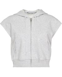 Alexander Wang - Sudadera Con Capucha Y Cremallera De Manga Corta - Lyst