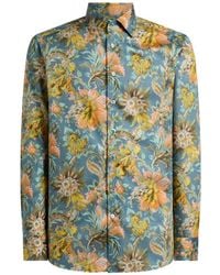 Etro - Cotton Satins Shirt With Floral Motif - Lyst