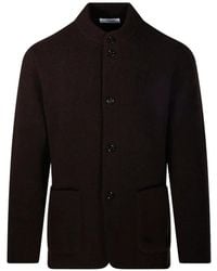 Lardini - Button-Up High-Neck Coat - Lyst