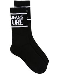 Versace - Intarsia-knit Logo Socks - Lyst